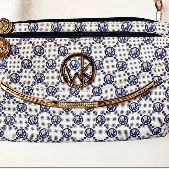 Wendy Keen Handbags - WENDY KEEN BLUE AND LIGHT BLUE MONOGRAM CROSSBODY